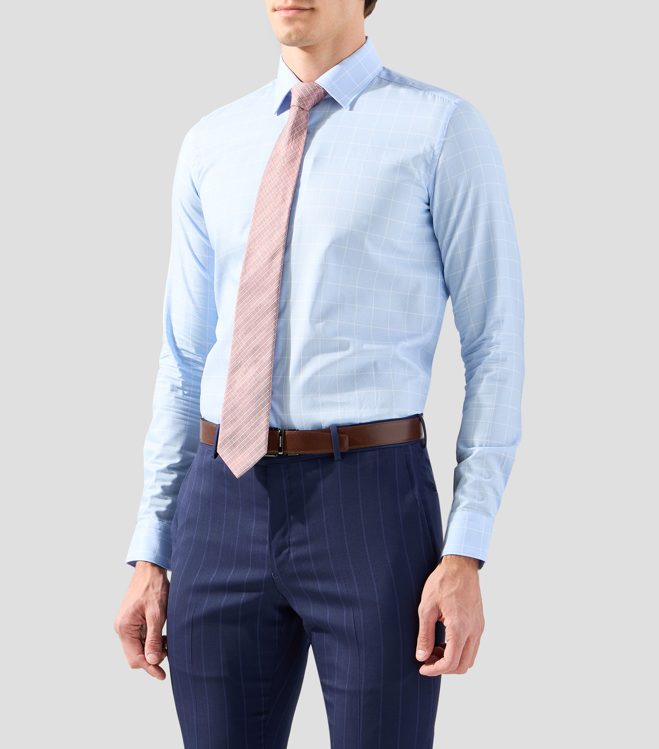 Camisa de vestir cuadros manga larga Hombre